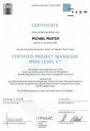 IPMA Level D Zertifikat Muster